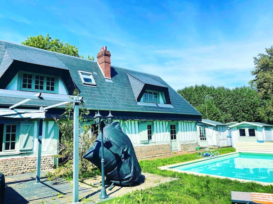 Longere Avec Piscine Prive A 35 Min De Deauville Le Mesnil-Saint-Jean Luaran gambar