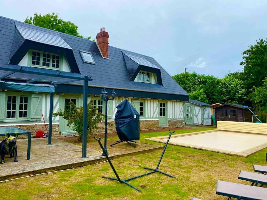 Longere Avec Piscine Prive A 35 Min De Deauville Le Mesnil-Saint-Jean Luaran gambar