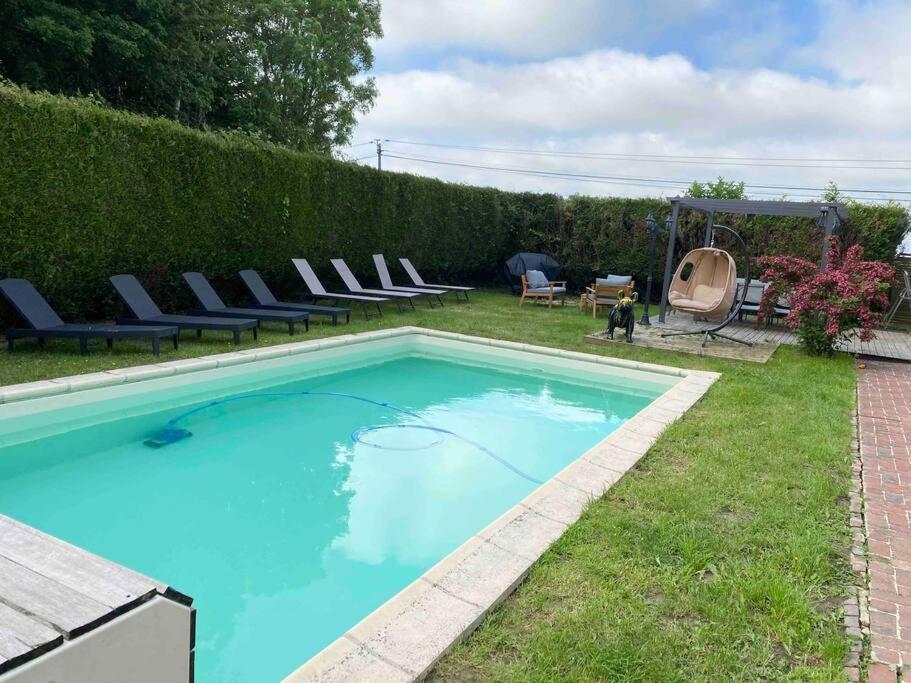 Longere Avec Piscine Prive A 35 Min De Deauville Le Mesnil-Saint-Jean Luaran gambar